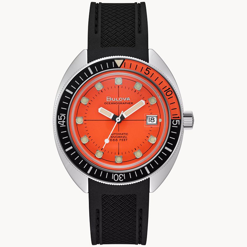 Orange Dial Polyurethane Strap Devil Diver 96B350 Bulova